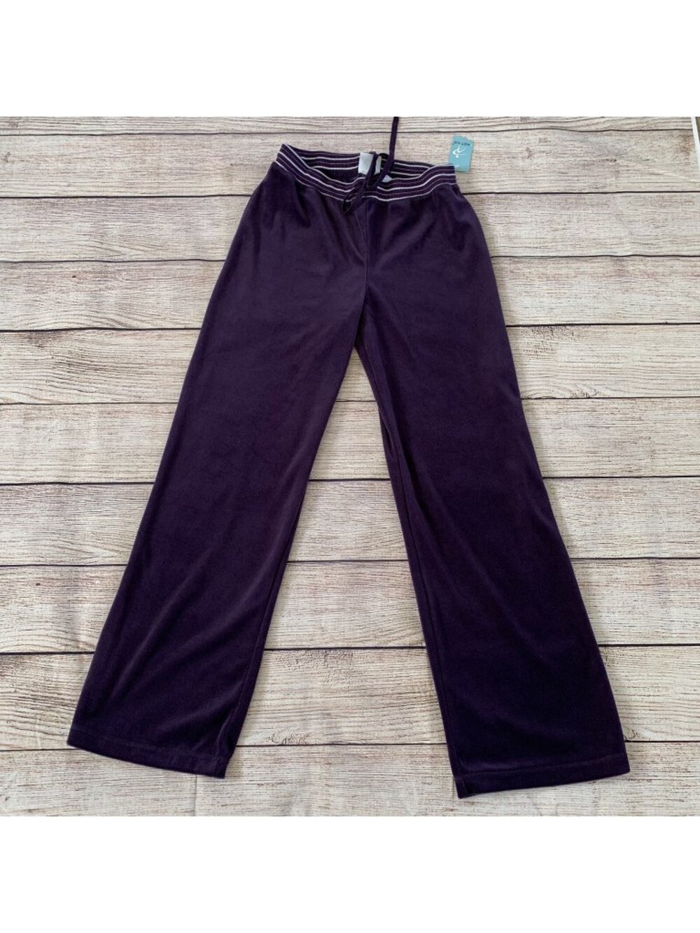 I Active Purple Velour Straight Leg Pants